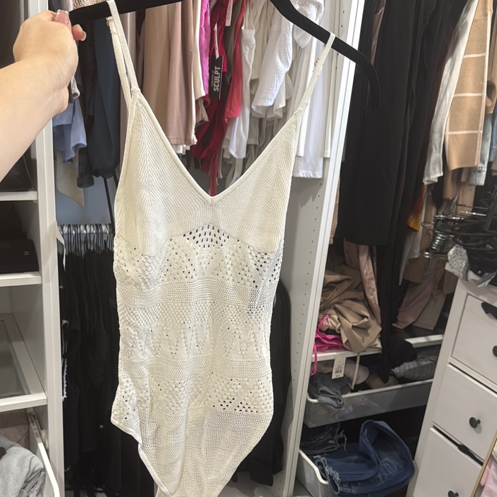 White Knit Bodysuit